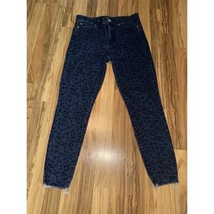 GAP Jeans Size 8 29 Womens Legging Leopard Print Mid Rise Medium Wash Blue Denim